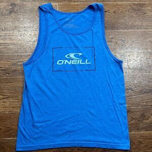 O'Neill Tank Top Mens Small Blue Graphic Logo Sleeveless Surf Beach Shirt